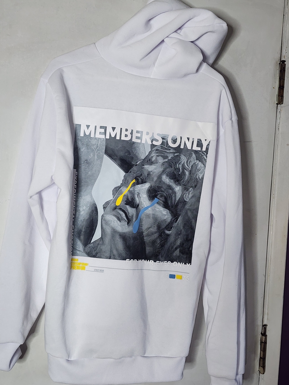 Members Only White Crewneck Graphic Hoodie - Picture 7 of 8
